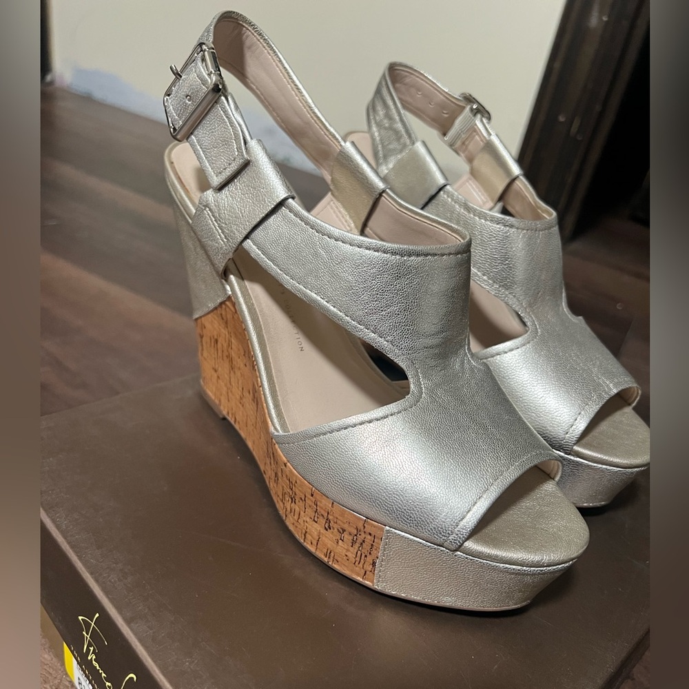 Franco Sarto Platino Leather Wedges